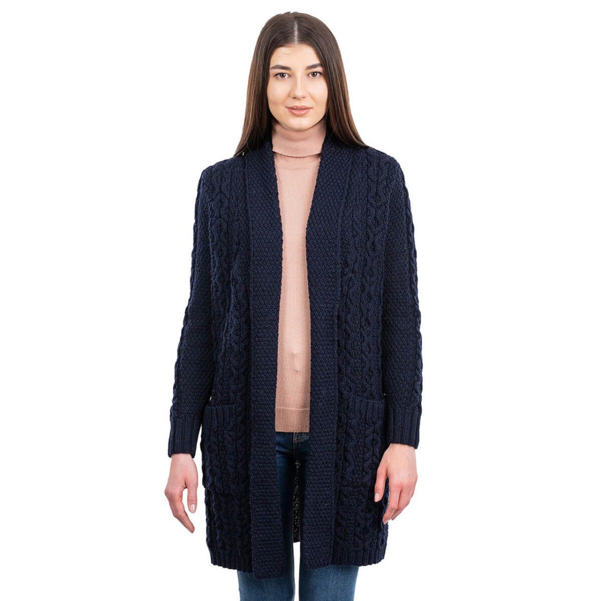 Ladies Open Face Cardigan - The Celtic Gift Store - 