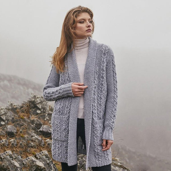 Ladies Open Face Cardigan - The Celtic Gift Store - 