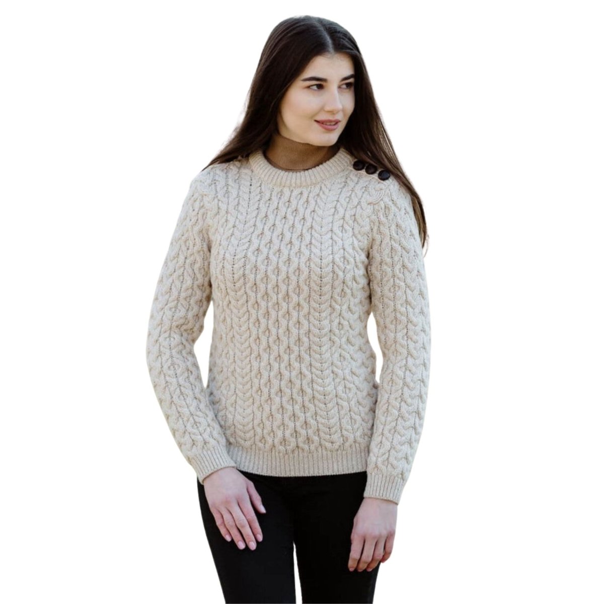 Ladies Side Button Sweater - The Celtic Gift Store - Womens