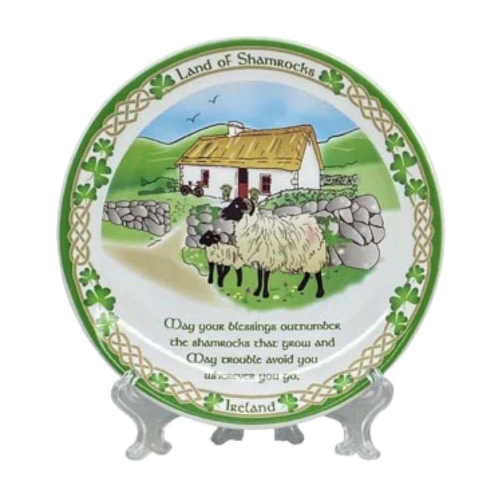 Land of Shamrocks Blessing Plate (4") - The Celtic Gift Store - Decor