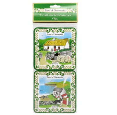 Land of Shamrocks Coaster Set of Four - The Celtic Gift Store - Decor