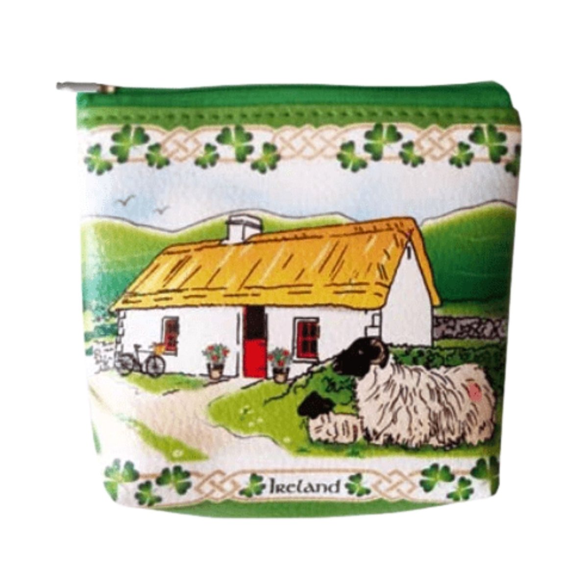 Land of Shamrocks Zip Purse - The Celtic Gift Store - Wallets
