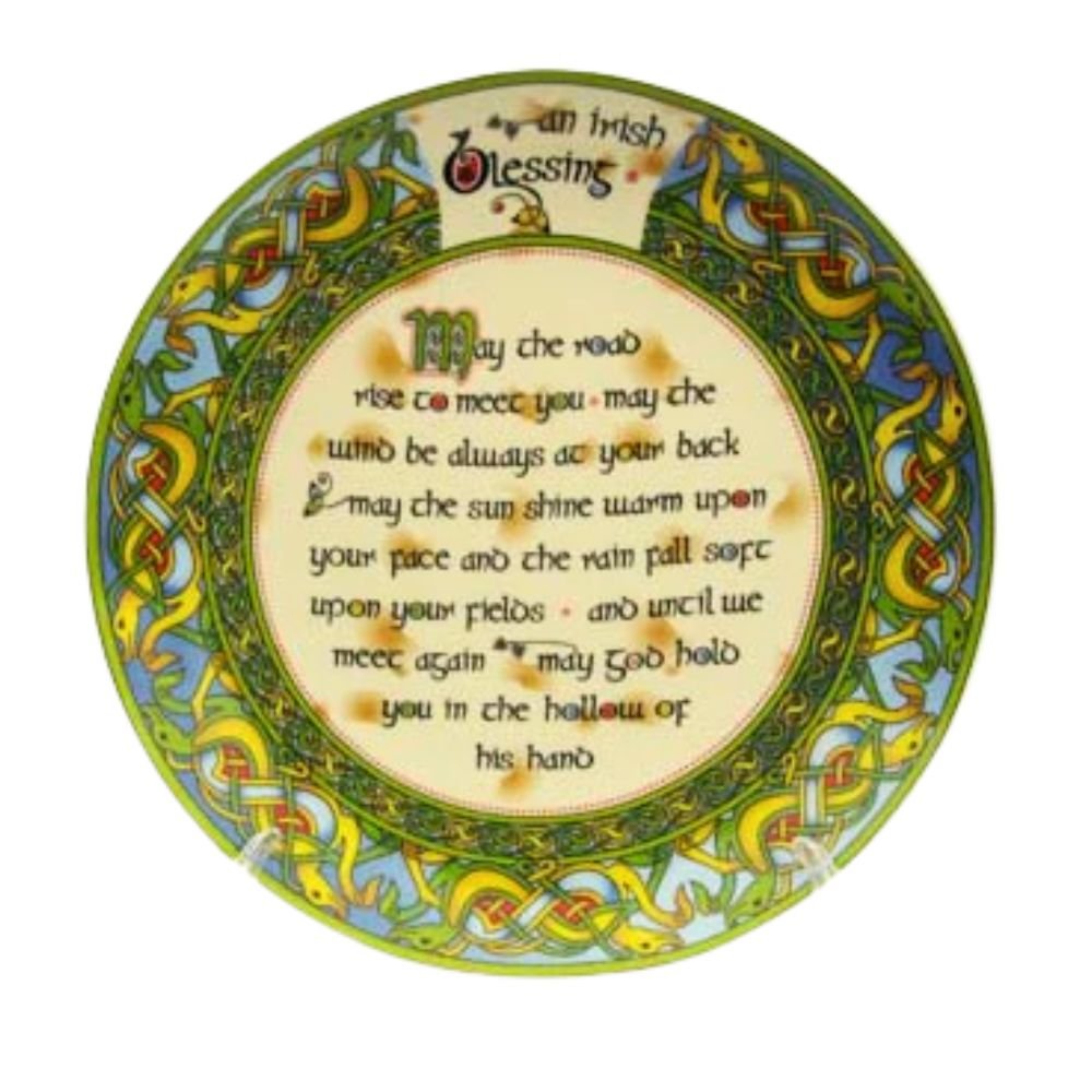 Large Irish Blessing Plate (8") - Irish Weave - The Celtic Gift Store - Decor