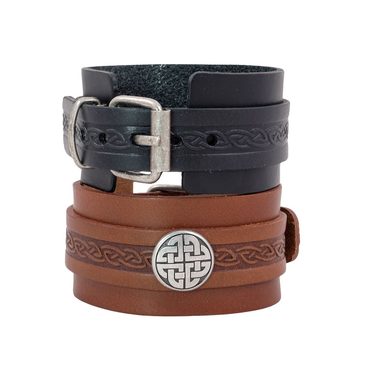 Lee River Celtic Knot Leather Buckle Cuff
