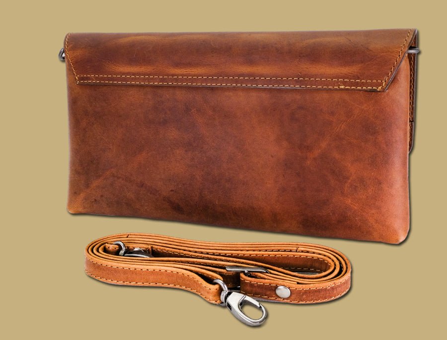 Lee River Ciara Leather Clutch Bag with Strap - The Celtic Gift Store - Handbags