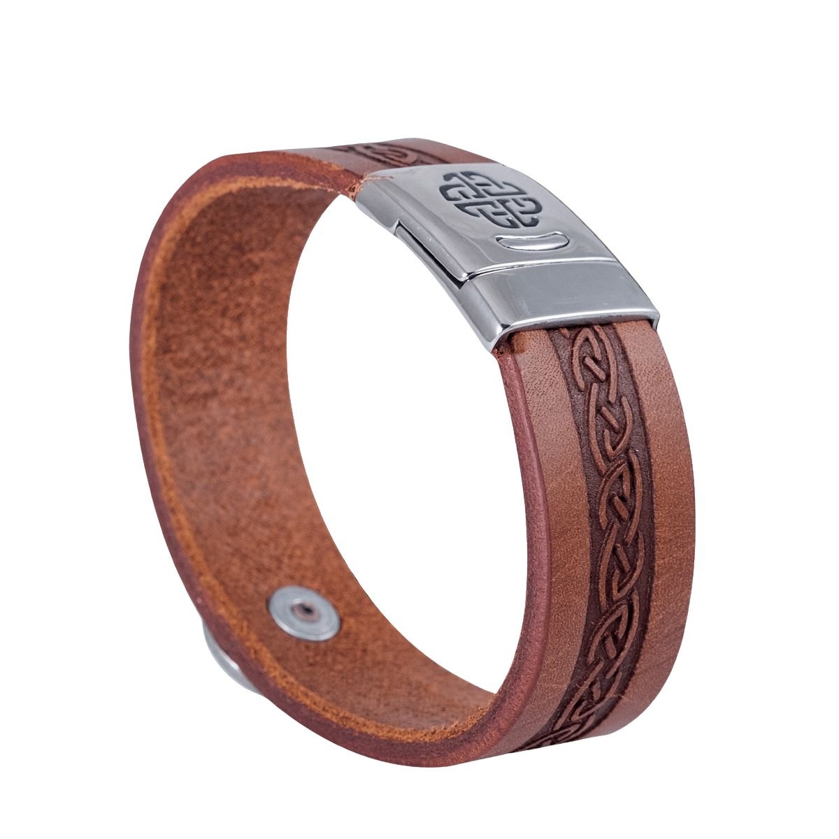 Lee River Craig Wide Celtic Knot Leather Cuff