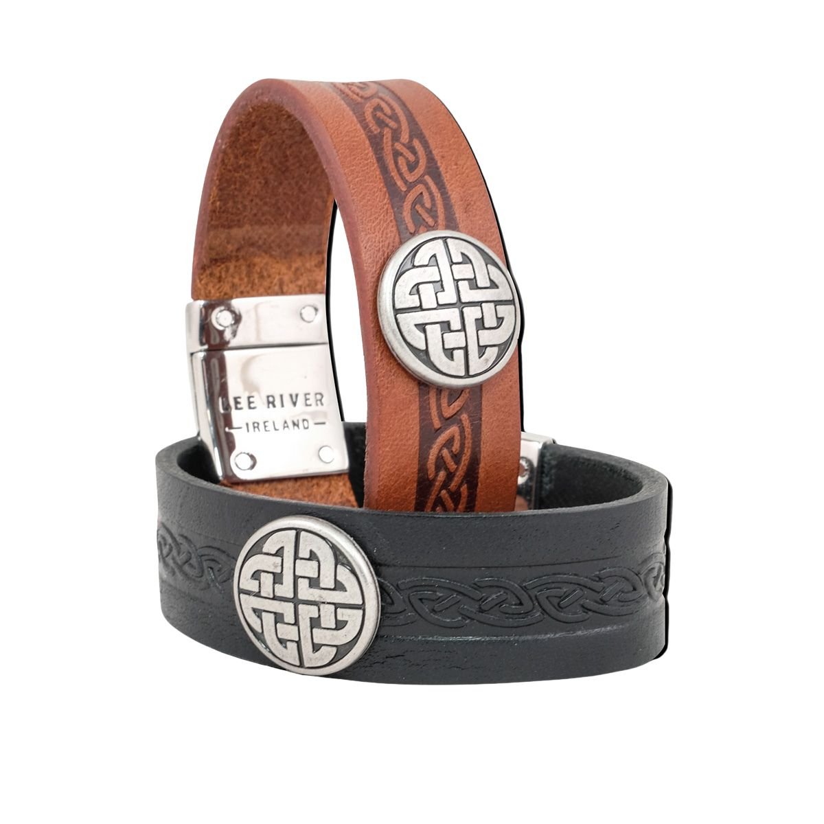 Lee River Craig Wide Celtic Knot Leather Cuff