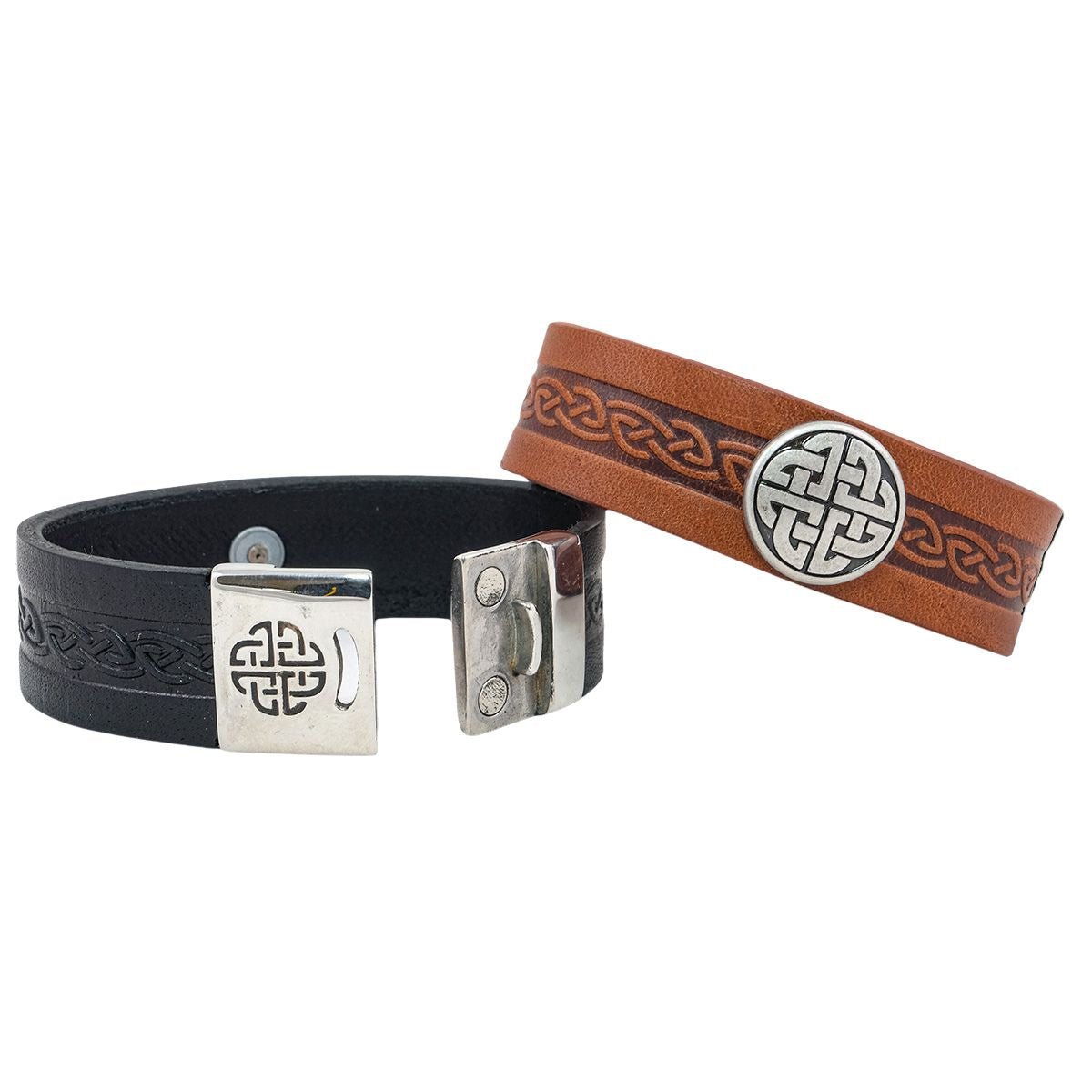 Lee River Craig Wide Celtic Knot Leather Cuff