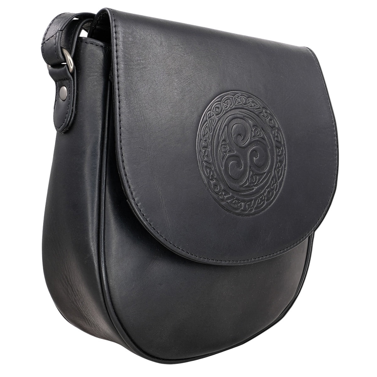 Lee River Large Celtic Leather Saddle Bag