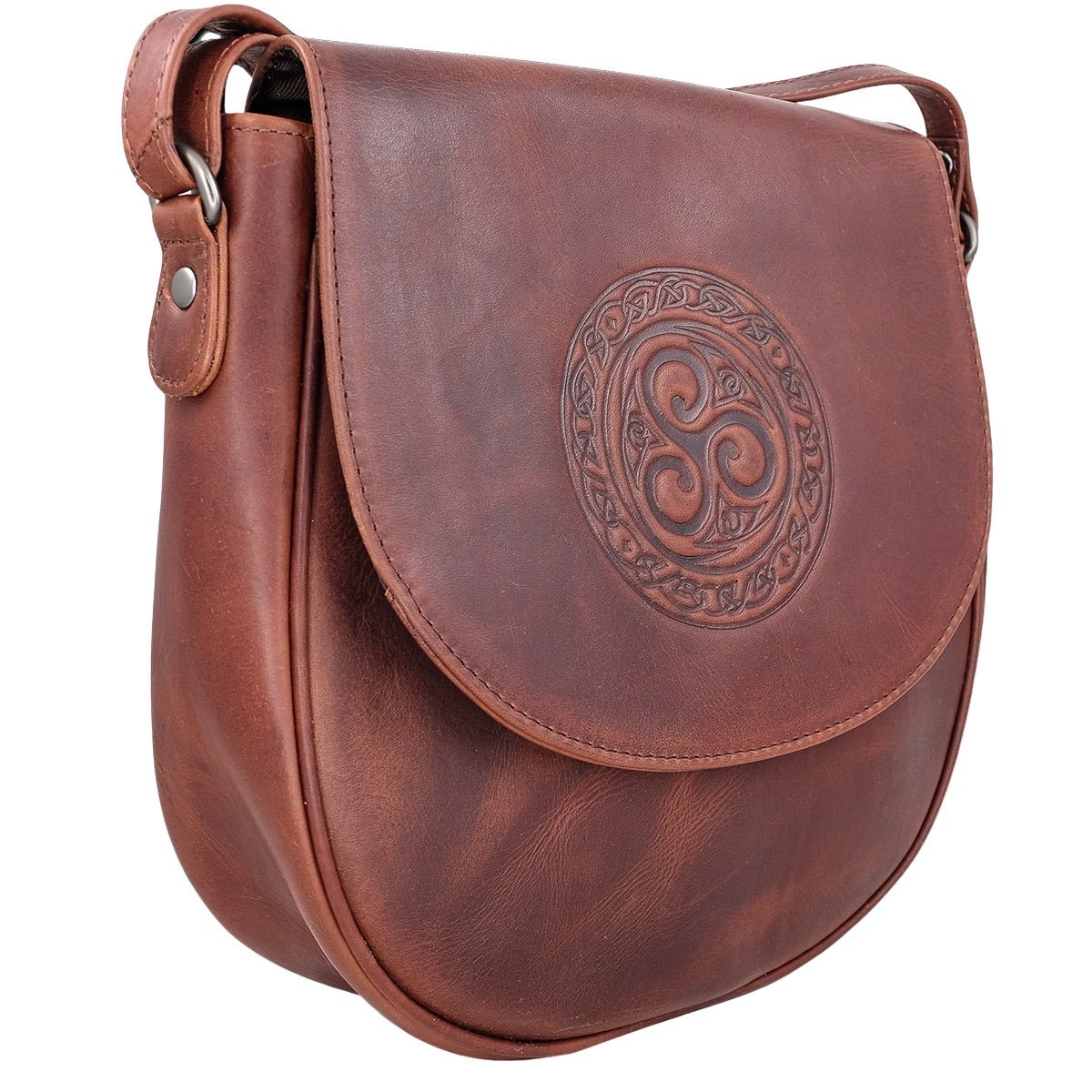 Lee River Large Celtic Leather Saddle Bag