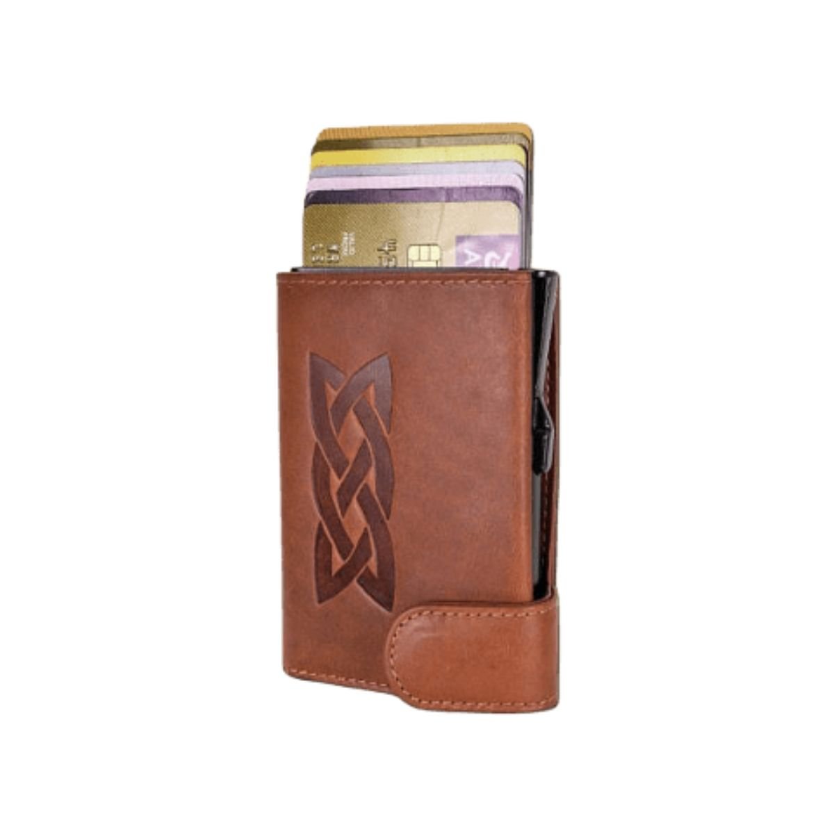 Lee River Rfid Protected Pop - Up Leather Celtic Knot Wallet