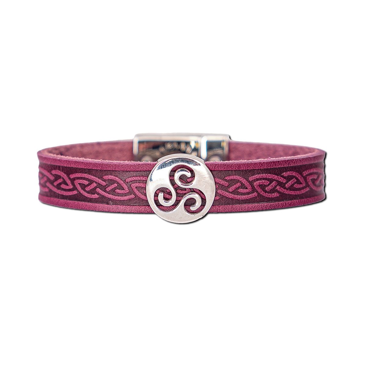Lee River Triskele Leather Cuff Bracelet - The Celtic Gift Store - bracelets