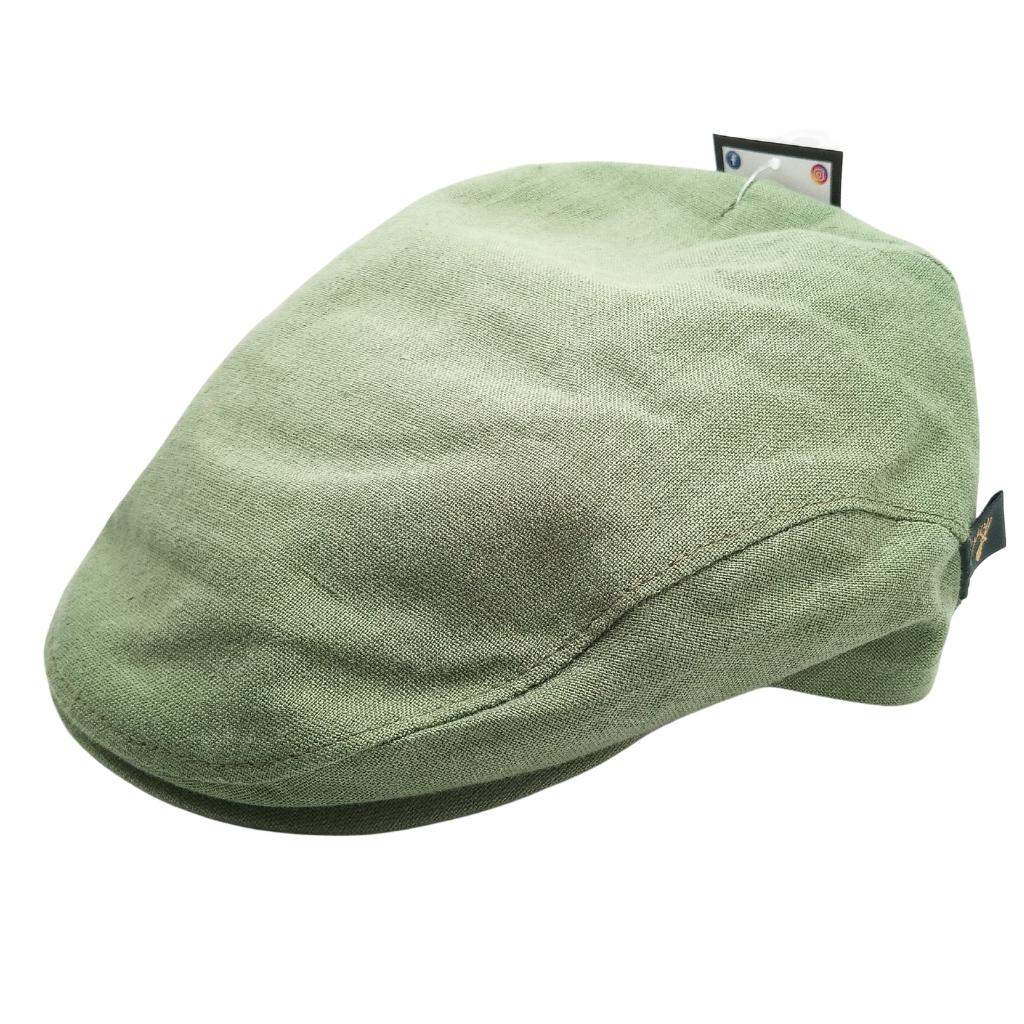 Light Green Mucros Weavers Linen Cap by Mucros Weavers - Hats