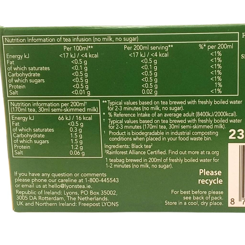 Lyons Tea Original Blend Tea Bags (80 Bags)