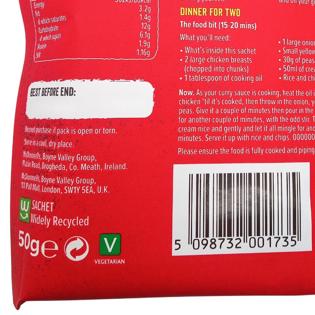 McDonnells Mild Curry - 50g
