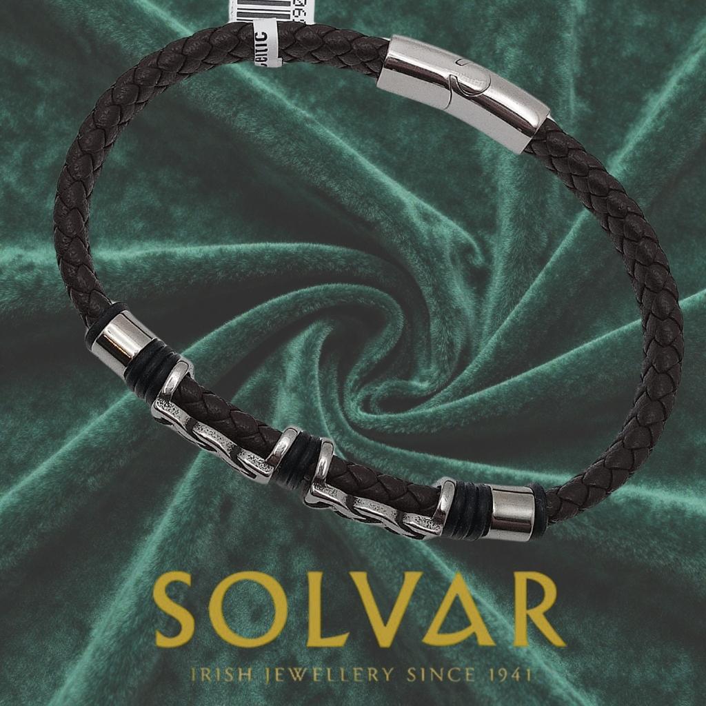 Men's Brown Leather Celtic Knot Bracelet by Solvar Jewelry - Bracelets