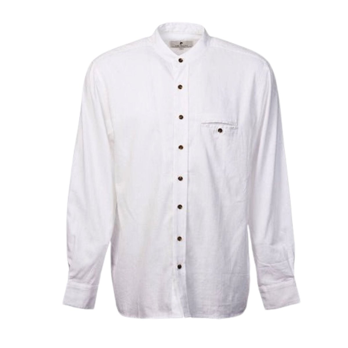 Men's Irish Collarless Linen Grandfather Shirt - Bleach White - The Celtic Gift Store - Mens