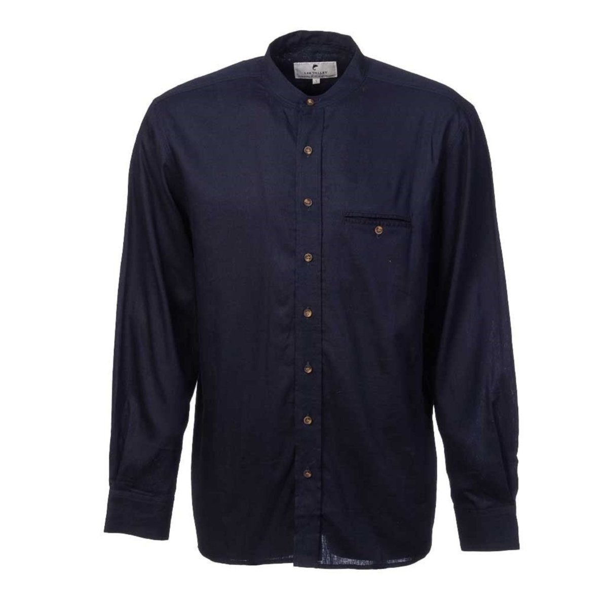 Men's Irish Collarless Linen Grandfather Shirt - Navy - The Celtic Gift Store - Mens