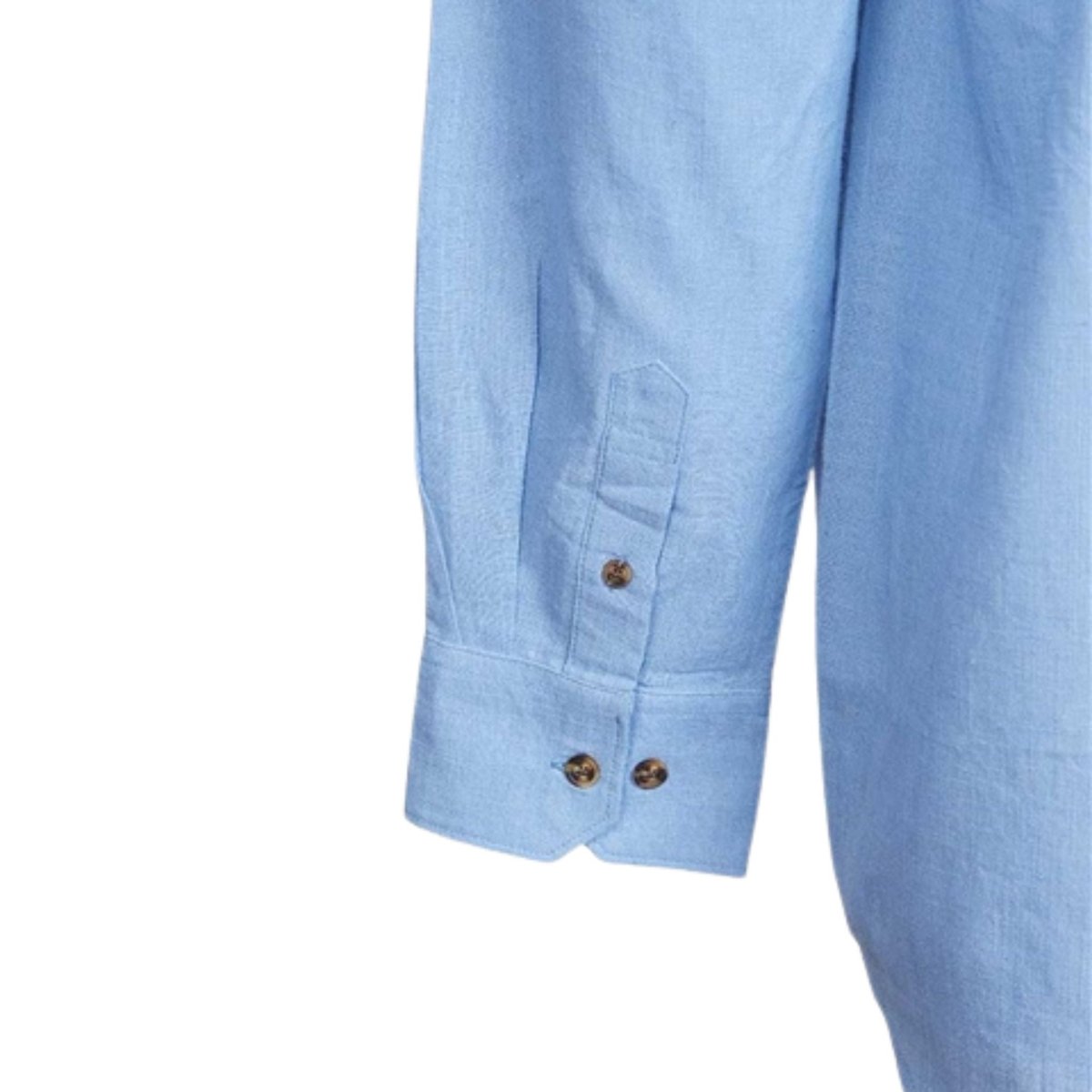 Men's Irish Collarless Linen Grandfather Shirt - Sky Blue