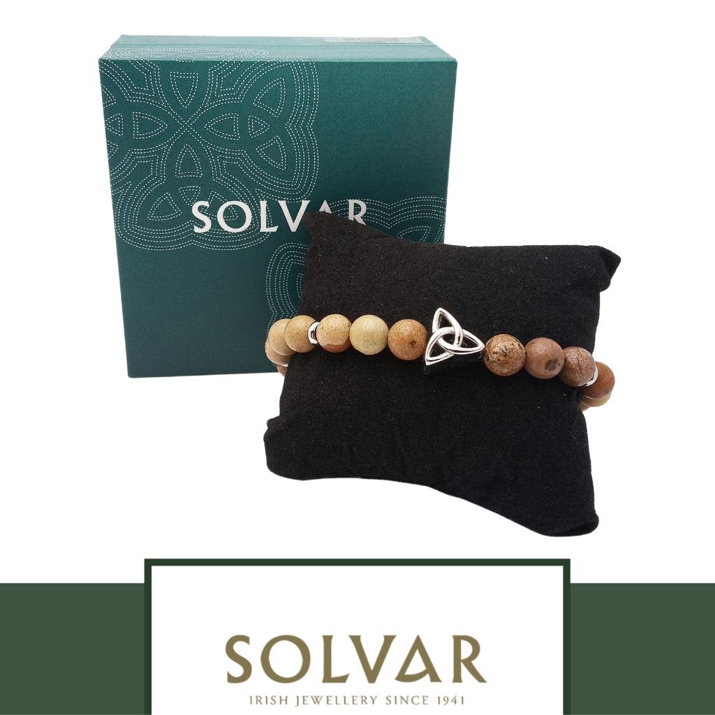 Men's Jasper Bead Trinity Knot Bracelet by Solvar Jewelry - Bracelets