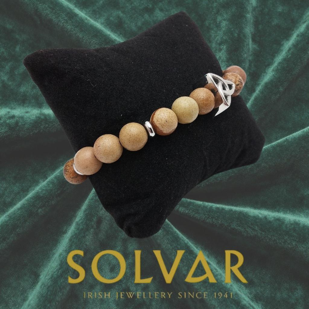 Men's Jasper Bead Trinity Knot Bracelet by Solvar Jewelry - Bracelets