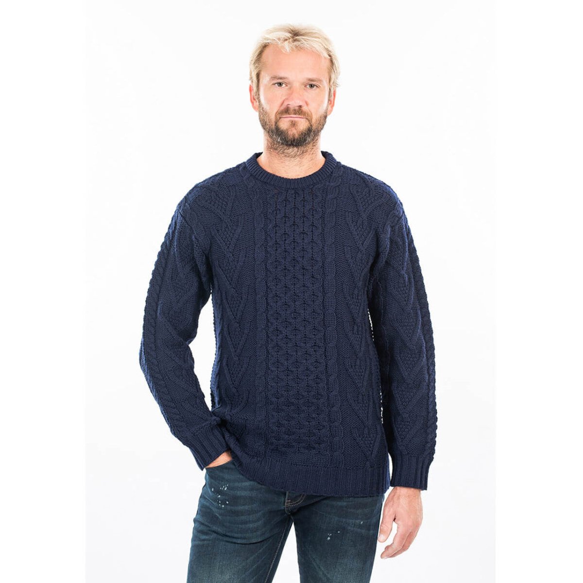 Mens Merino Aran Sweater - The Celtic Gift Store - 
