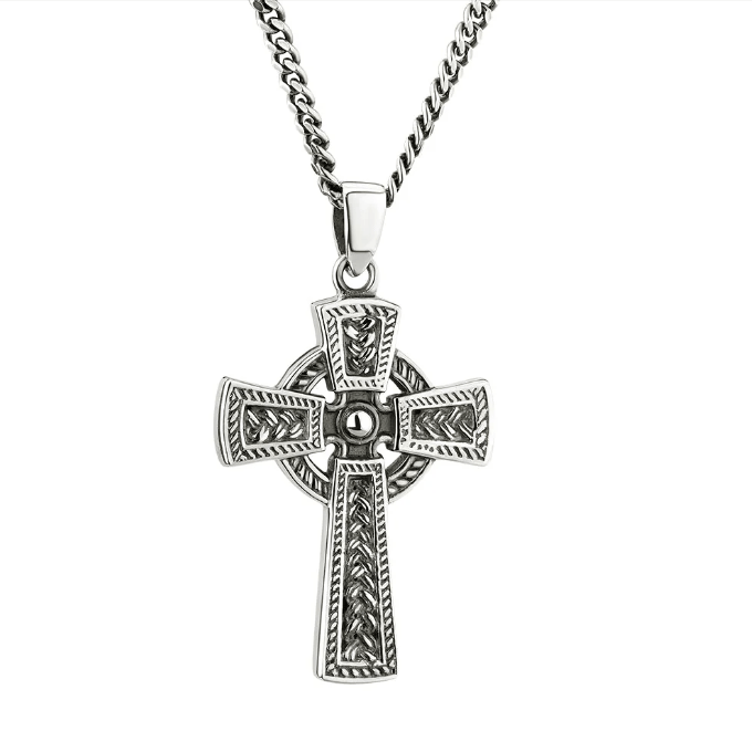 Men's Oxidized Sterling Silver Celtic Cross - The Celtic Gift Store - Necklaces