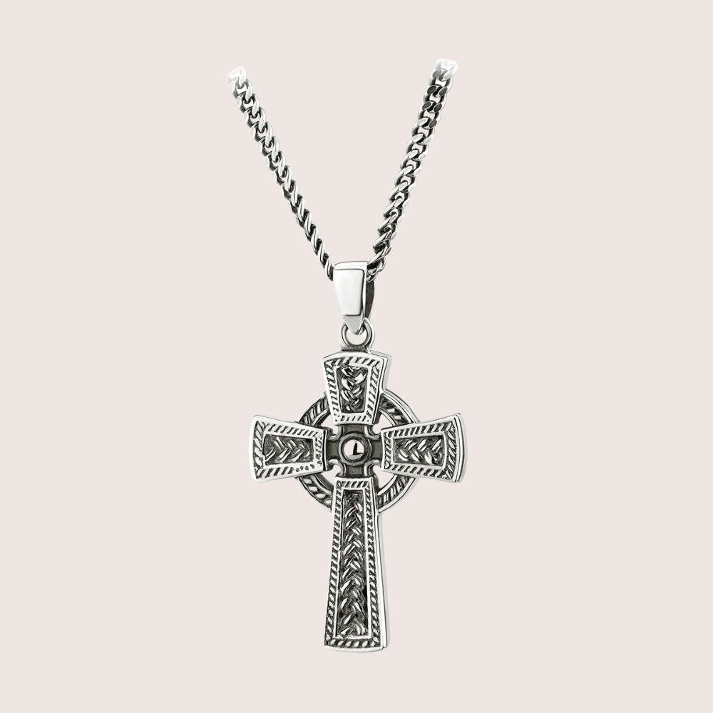 Men's Oxidized Sterling Silver Celtic Cross