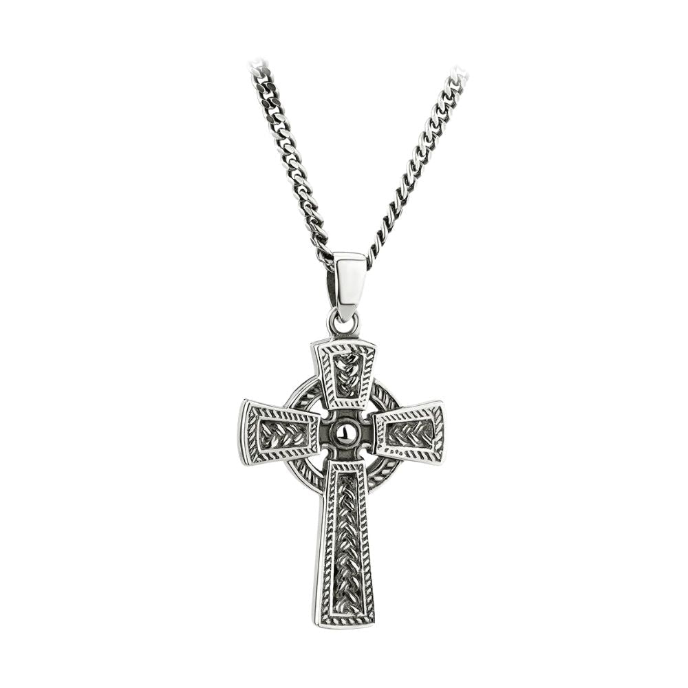Men's Oxidized Sterling Silver Celtic Cross - The Celtic Gift Store - Necklaces