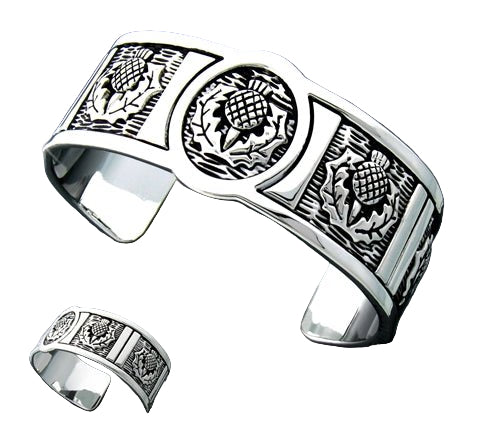 Men's Scottish Thistle Cuff - The Celtic Gift Store - bracelets