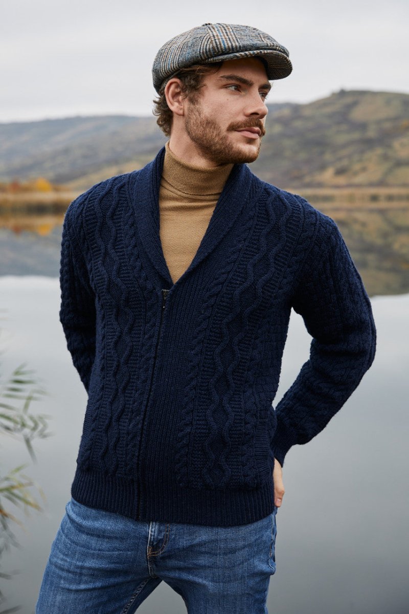 Mens Zipper Knit Cardigan - The Celtic Gift Store - 