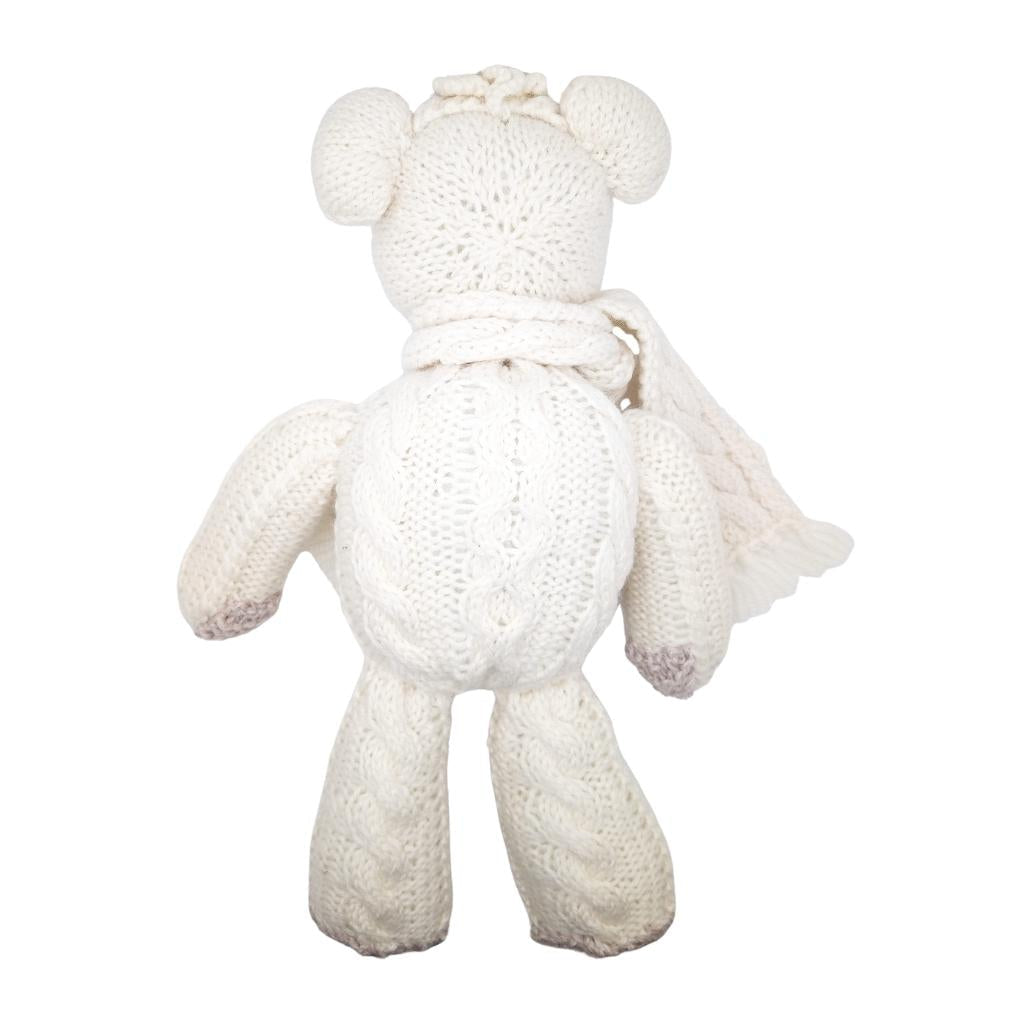Merino Wool Cable Stitch Teddy with Scarf