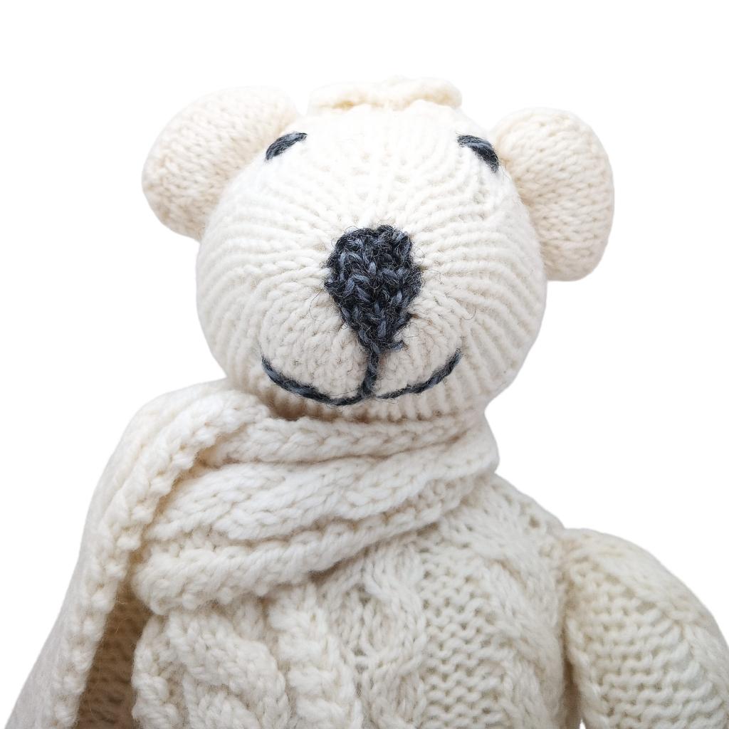 Merino Wool Cable Stitch Teddy with Scarf