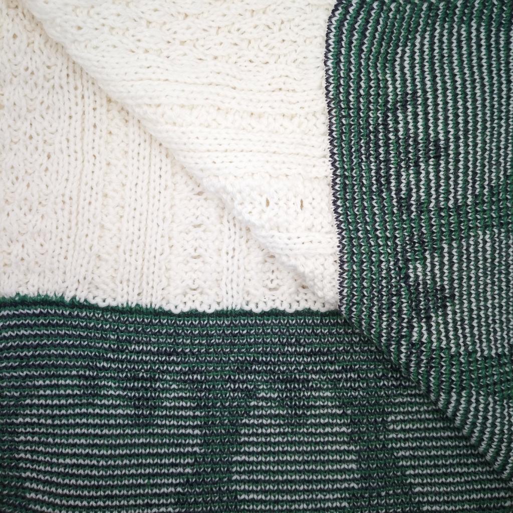 Merino Wool Sheep Throw- Green/White