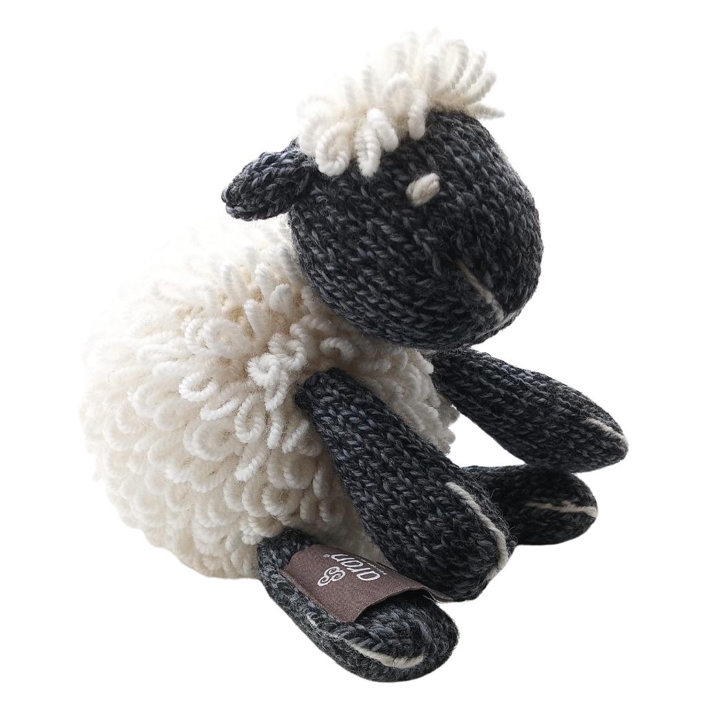 Merino Wool White and Charcoal Sheep Plush