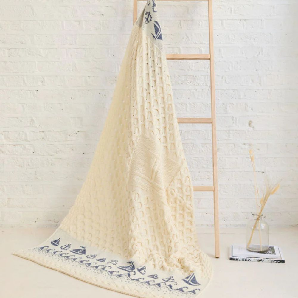 Merino Wool Wild Atlantic Throw - Cream