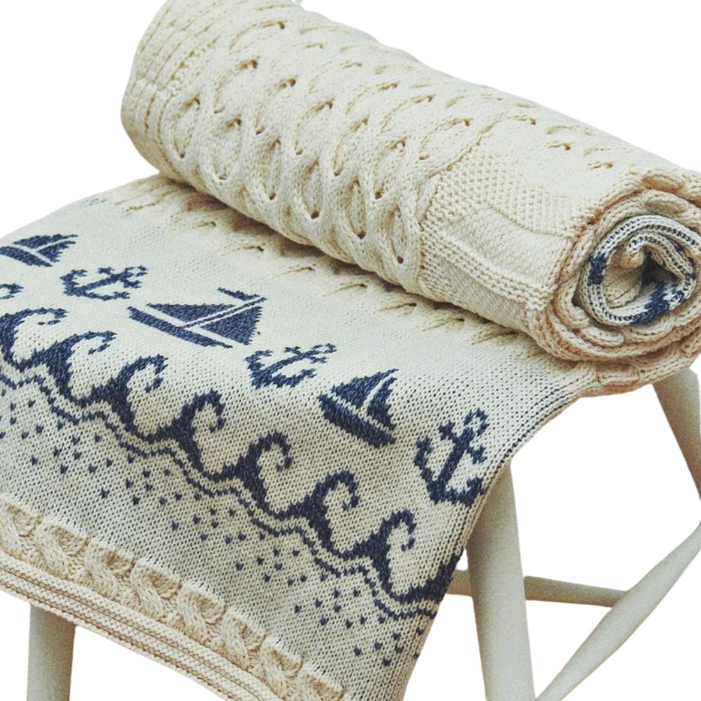 Merino Wool Wild Atlantic Throw - Cream