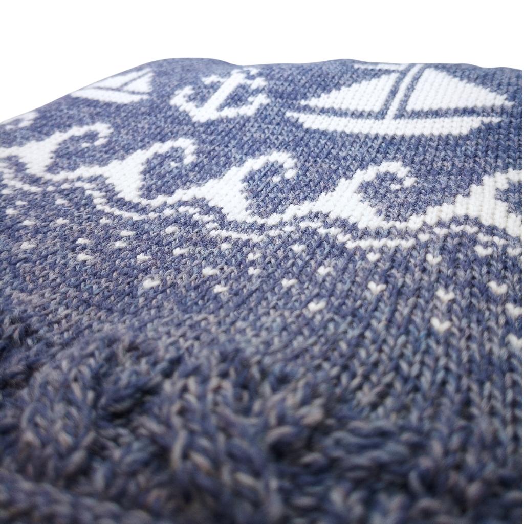 Merino Wool Wild Atlantic Throw- Denim Blue
