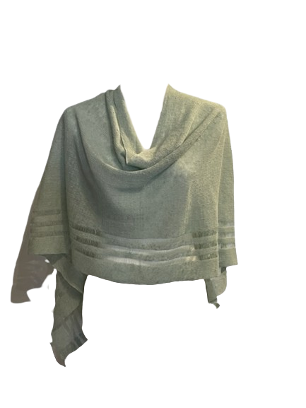 Irish Linen Poncho - Mint