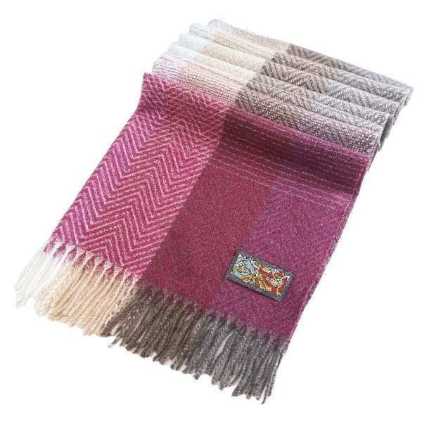 Modern Herringbone Scarf Merlot 70x180cm - The Celtic Gift Store - 