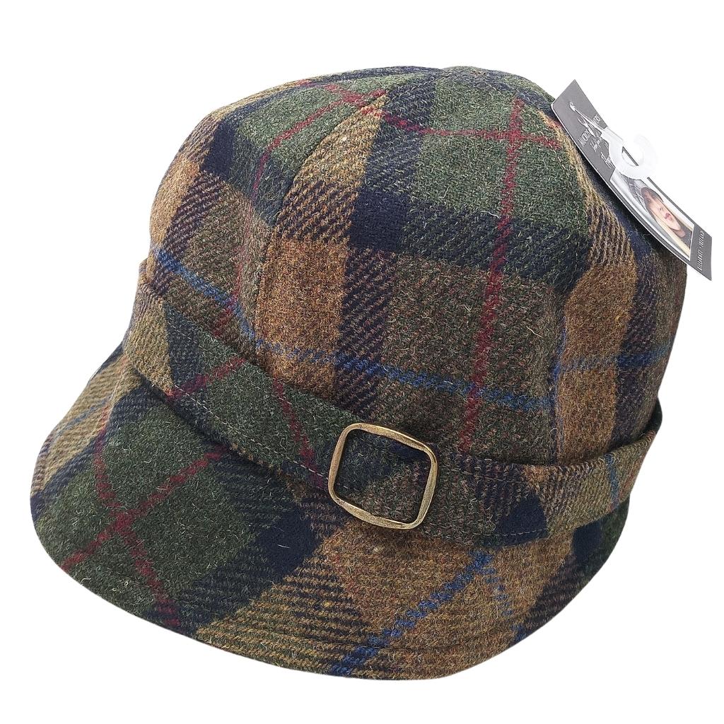 Mucros Weaver Green and Brown Tweed Flapper Cap 35 by Mucros Weavers - Hats
