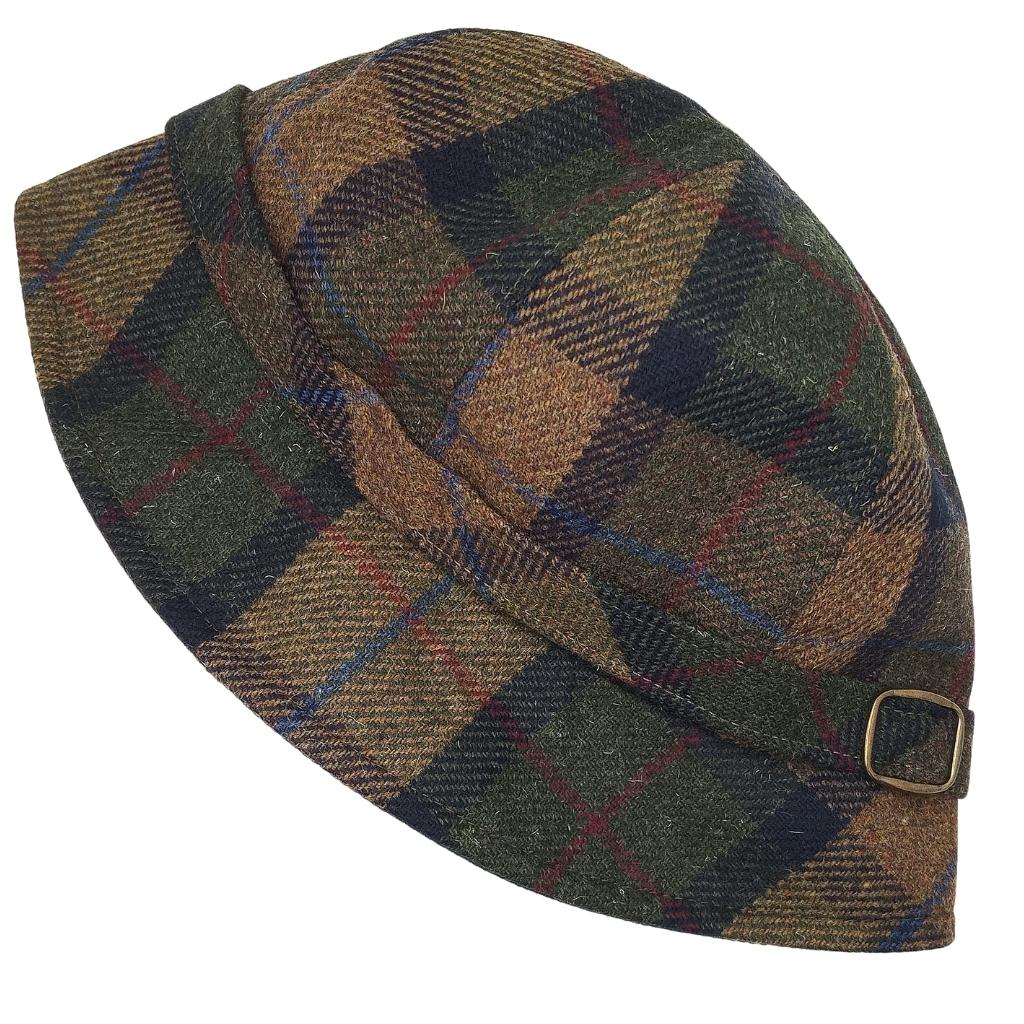 Mucros Weaver Green and Brown Tweed Flapper Cap 35 by Mucros Weavers - Hats