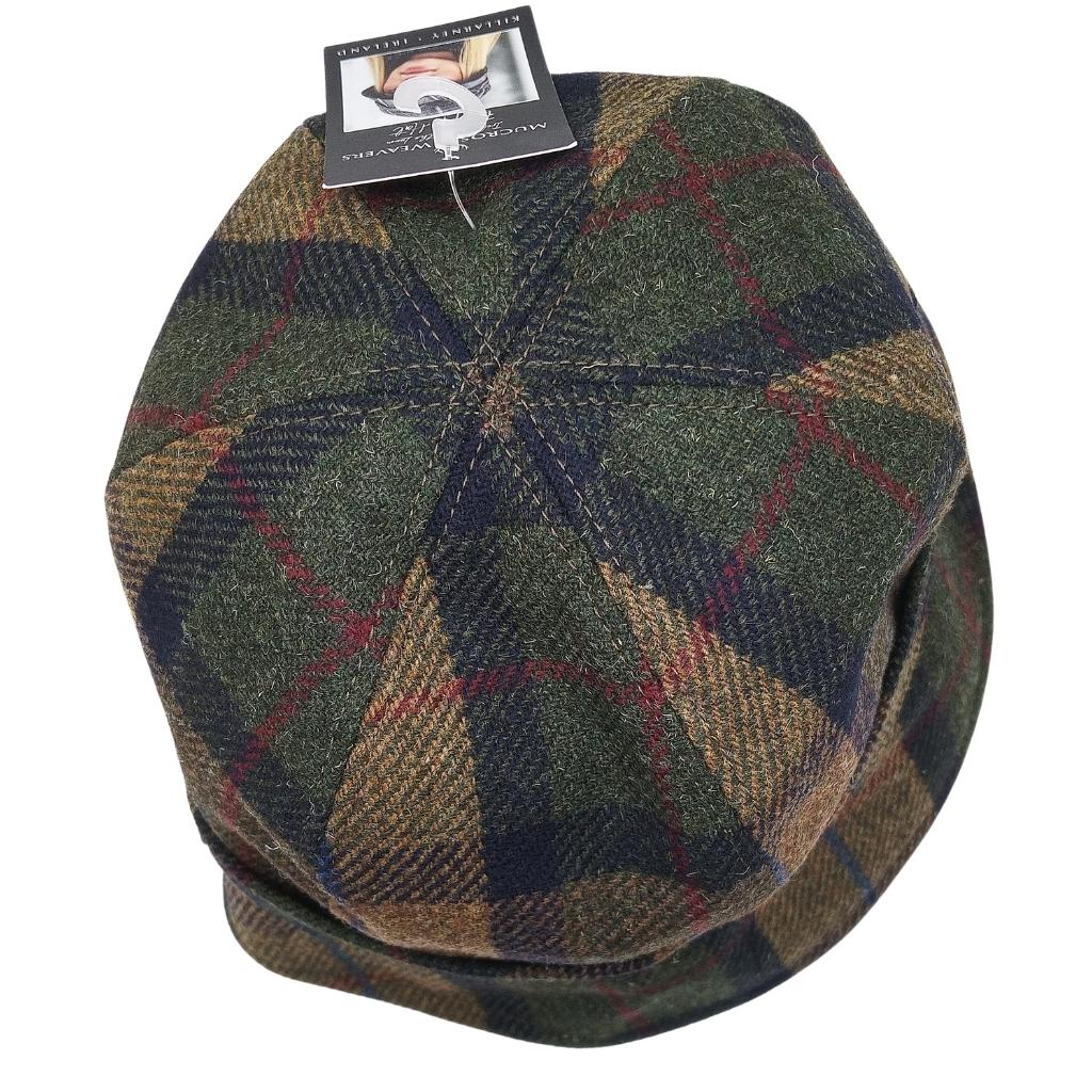 Mucros Weaver Green and Brown Tweed Flapper Cap 35 by Mucros Weavers - Hats