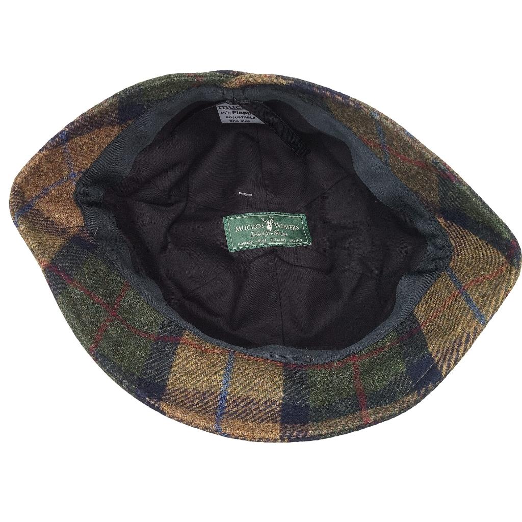 Mucros Weaver Green and Brown Tweed Flapper Cap 35 by Mucros Weavers - Hats