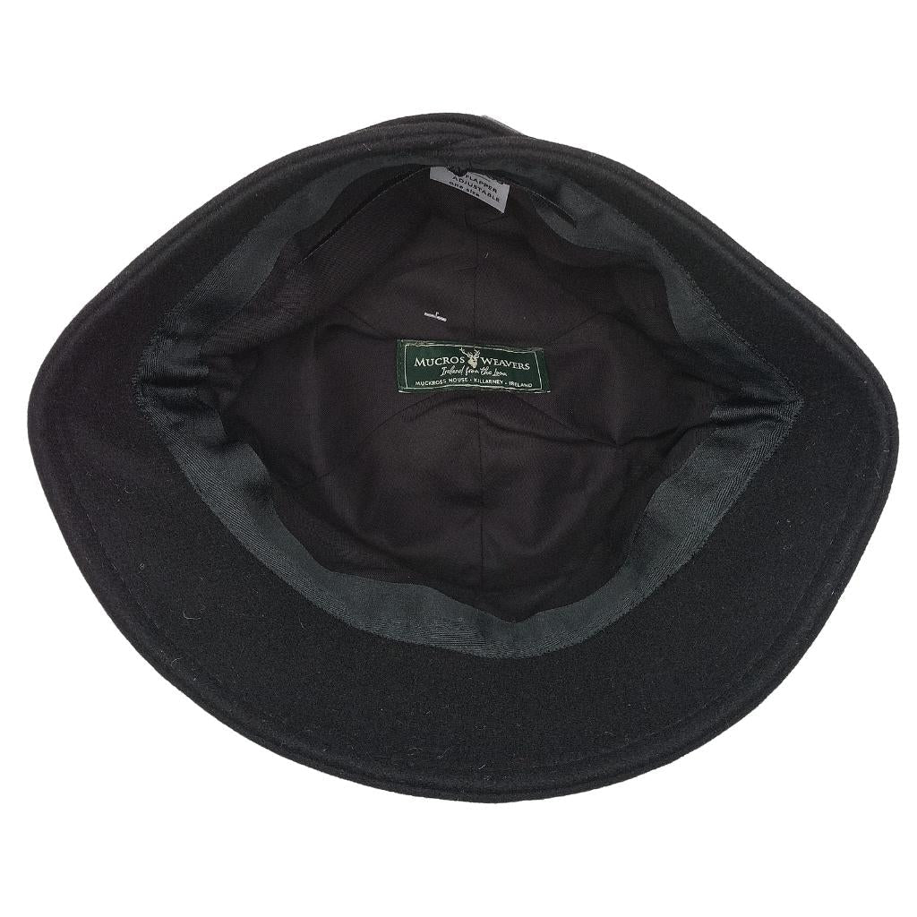 Mucros Weavers Black Tweed Flapper Cap by Mucros Weavers - Hats