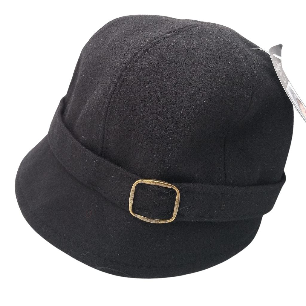 Mucros Weavers Black Tweed Flapper Cap by Mucros Weavers - Hats