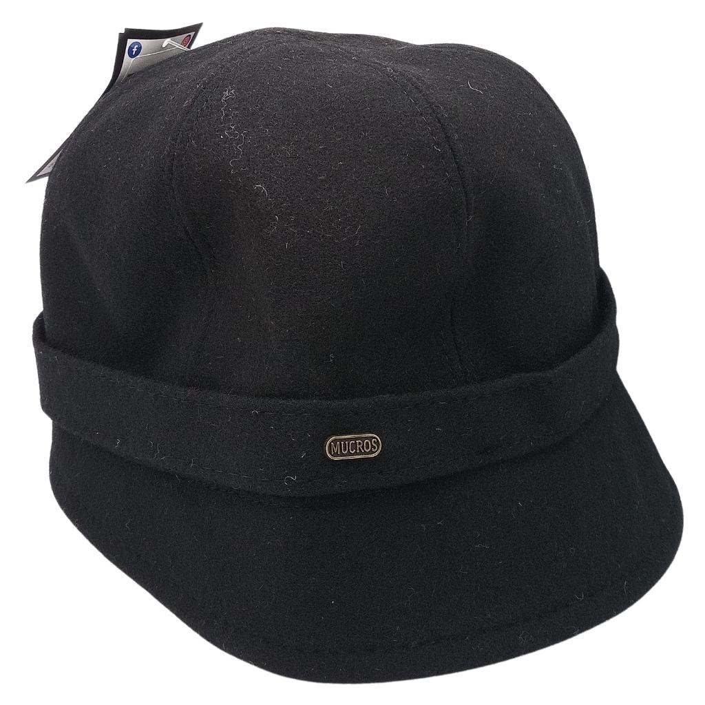 Mucros Weavers Black Tweed Flapper Cap by Mucros Weavers - Hats
