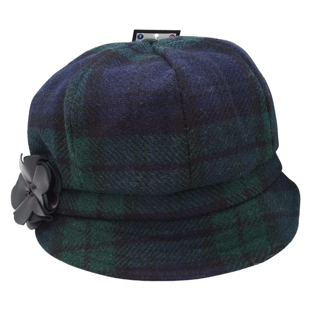 Mucros Weavers Black Watch Tartan Tweed Newsboy Cap- 196-1 by Mucros Weavers - Hats