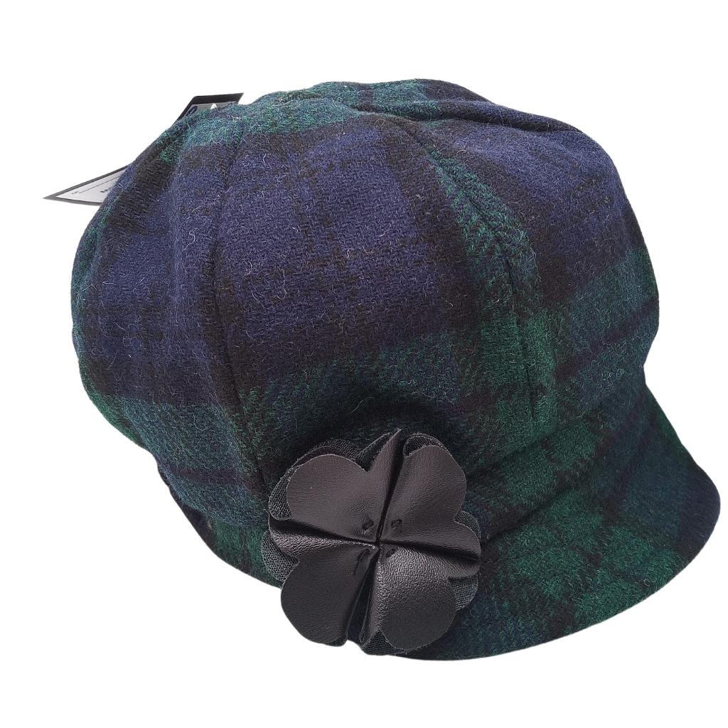 Mucros Weavers Black Watch Tartan Tweed Newsboy Cap- 196-1 by Mucros Weavers - Hats