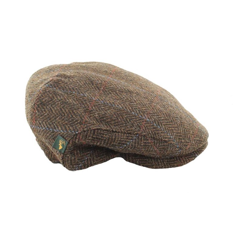 Mucros Weavers Brown Herringbone Tweed Flat Cap 63 - The Celtic Gift Store - Hats